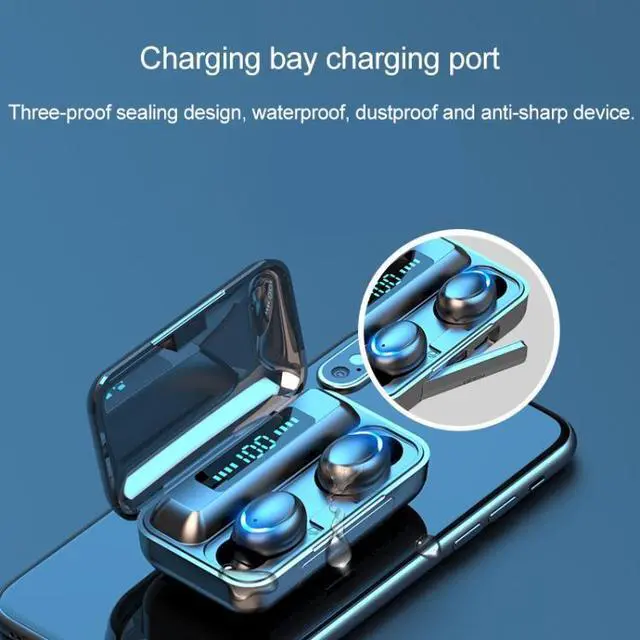 Alt view image 4 of 7 - F9-5 Bluetooth 5.0 TWS Wireless Binaural Bluetooth Earphone with Charging Box & Support Call  & LED Digital Display (Black)