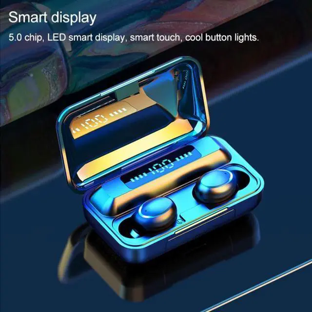 Alt view image 7 of 7 - F9-5 Bluetooth 5.0 TWS Wireless Binaural Bluetooth Earphone with Charging Box & Support Call  & LED Digital Display (Black)