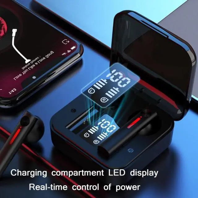 Alt view image 4 of 7 - T13 TWS Digital Display Wireless In-Ear Sports Bluetooth Earphones Support Touch Control (Pink)