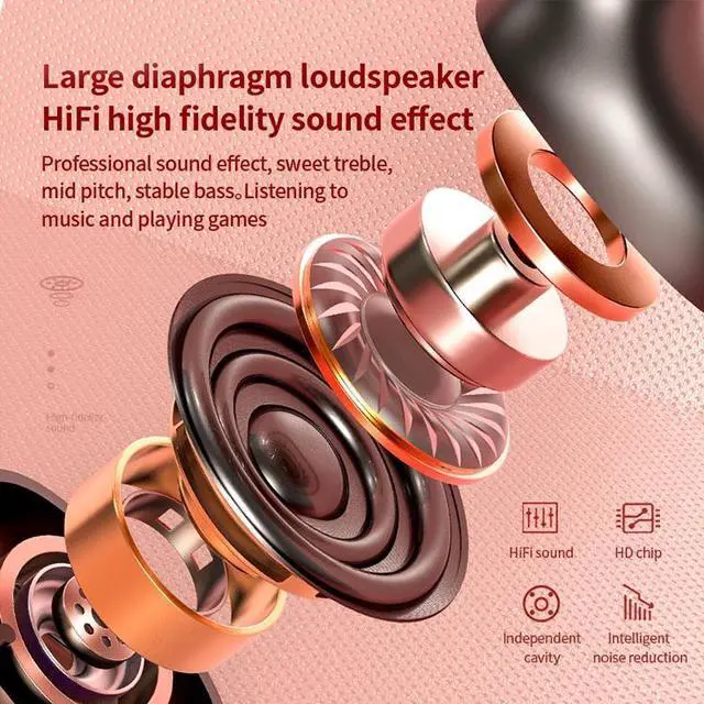Alt view image 2 of 5 - T2 Bluetooth 5.0 TWS Touch Digital Display True Wireless Bluetooth Earphone with Charging Box (White)