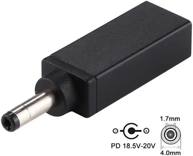 Alt view image 6 of 7 - PD 18.5V-20V 4.0x1.7mm Male Adapter Connector (Black)