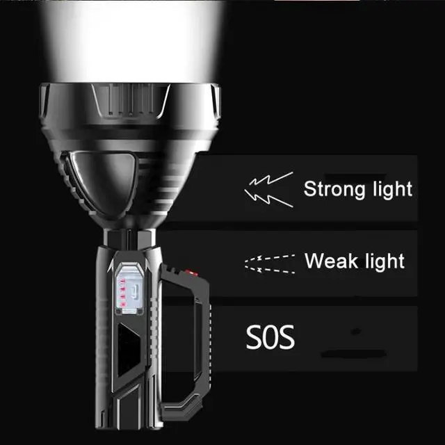 Alt view image 4 of 6 - HK788 Strong Handheld Flashlight USB Rechargeable Outdoor Searchlight