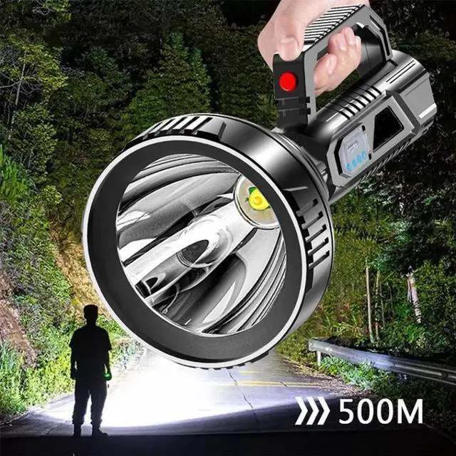 Alt view image 6 of 6 - HK788 Strong Handheld Flashlight USB Rechargeable Outdoor Searchlight