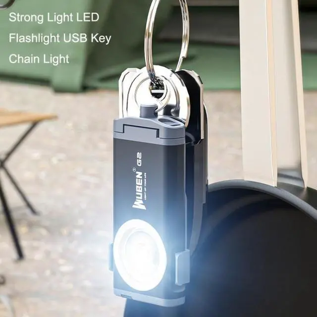Alt view image 5 of 6 - WUBEN G2 Strong Light LED Flashlight USB Outdoor Campers And Household Super Bright Key Chain Light WUBEN G2 Black (Black)