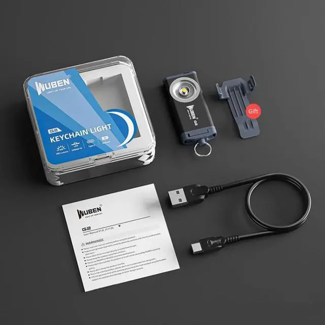 Alt view image 6 of 6 - WUBEN G2 Strong Light LED Flashlight USB Outdoor Campers And Household Super Bright Key Chain Light WUBEN G2 Black (Black)