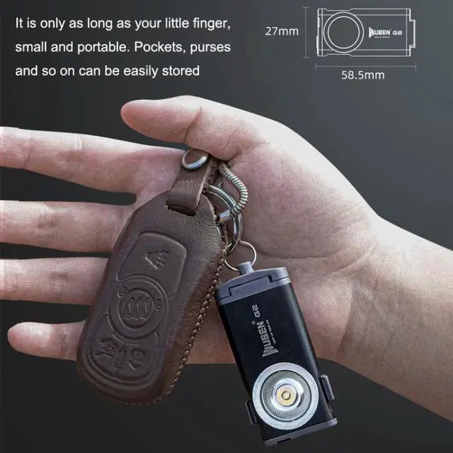 Alt view image 3 of 6 - WUBEN G2 Strong Light LED Flashlight USB Outdoor Campers And Household Super Bright Key Chain Light WUBEN G2 Black (Black)