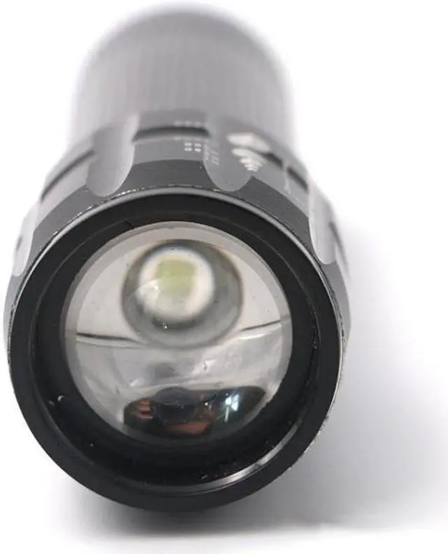 Alt view image 2 of 5 - 2 PCS Three-Speed Zoom LED Flashlight Mini Aluminum Flashlight (Black)