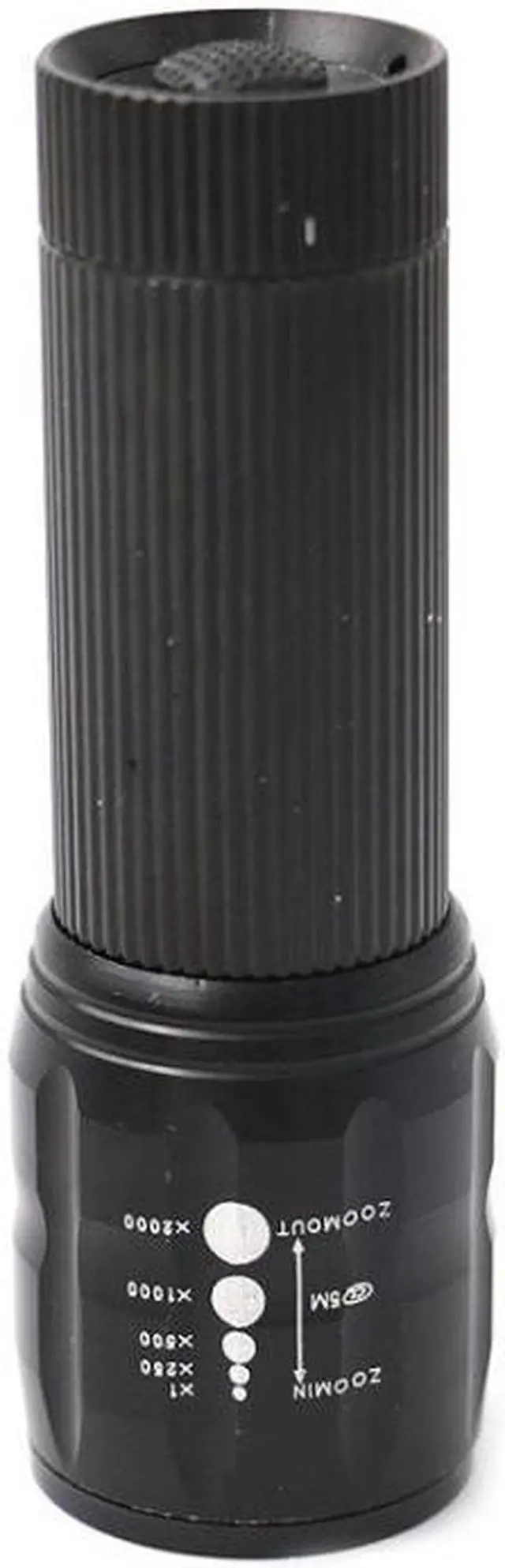 Alt view image 4 of 5 - 2 PCS Three-Speed Zoom LED Flashlight Mini Aluminum Flashlight (Black)