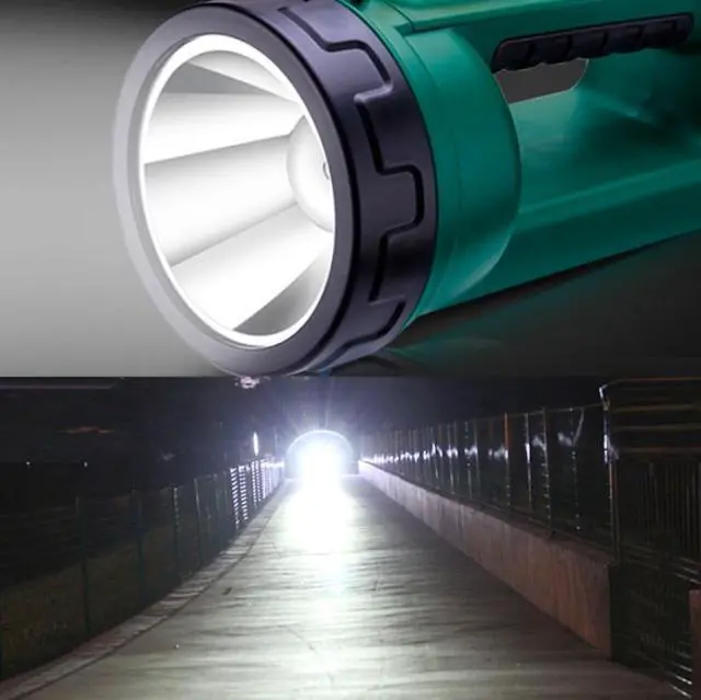 Alt view image 7 of 7 - YAGE H103 Strong Light Long Shot LED Searchlight Outdoor Rechargeable High Power Emergency Flashlight (Black Green)