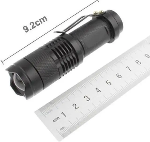 Alt view image 4 of 7 - SK68 180lm Zoom Lens LED Flashlight, CREE Q3-WC LED,  1-Mode, White Light, with Clip(Black)