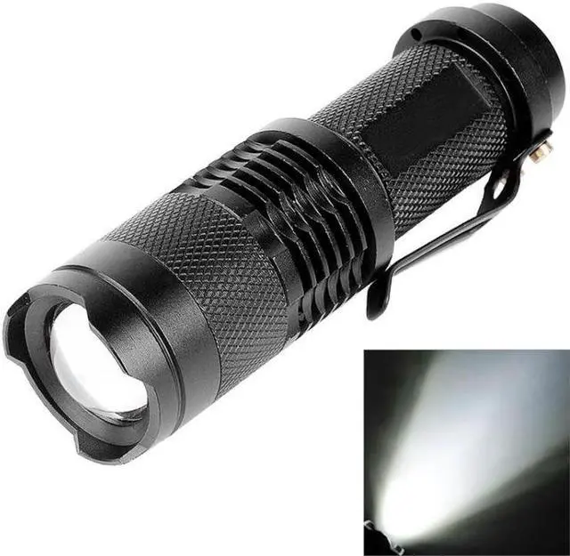 Main image of SK68 180lm Zoom Lens LED Flashlight, CREE Q3-WC LED,  1-Mode, White Light, with Clip(Black)