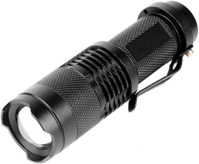 Alt view image 2 of 7 - SK68 180lm Zoom Lens LED Flashlight, CREE Q3-WC LED,  1-Mode, White Light, with Clip(Black)