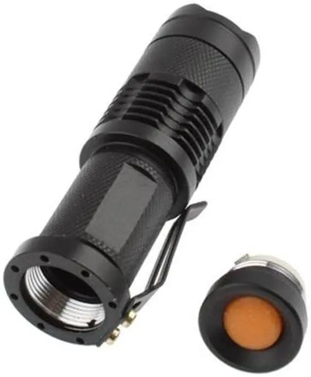 Alt view image 5 of 7 - SK68 180lm Zoom Lens LED Flashlight, CREE Q3-WC LED,  1-Mode, White Light, with Clip(Black)