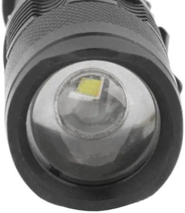 Alt view image 6 of 7 - SK68 180lm Zoom Lens LED Flashlight, CREE Q3-WC LED,  1-Mode, White Light, with Clip(Black)