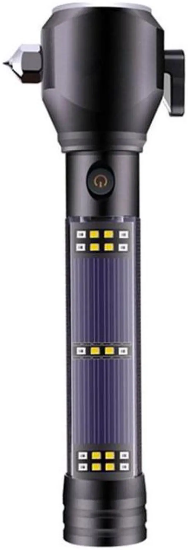 Alt view image 2 of 7 - Multi-functional Car Safety Hammer Solar Alarm Emergency Working Flashlight (Red)