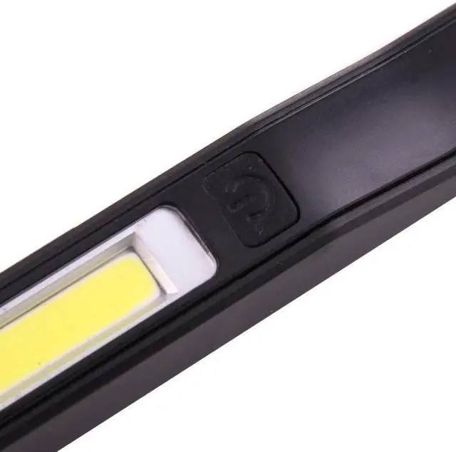 Alt view image 7 of 7 - 100LM High Brightness Pen Shape Work Light / Flashlight, White Light , COB LED 2-Modes with 90 Degree Rotatable Magnetic Pen Clip (Blue) Black