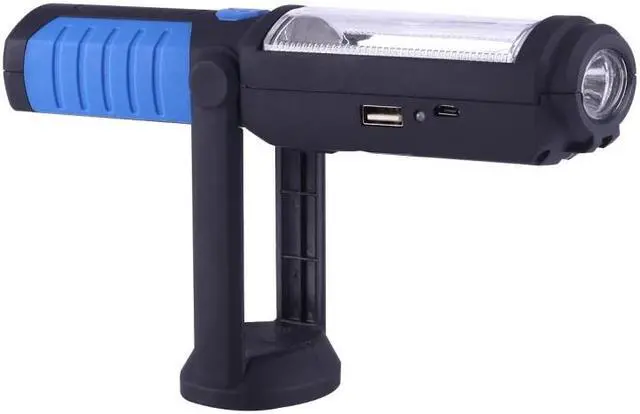 Alt view image 5 of 7 - PR5W-1 5W COB+1W F8 IP43 Waterproof White Light LED Torch Work Light , 400 LM Multi-function USB Charging Portable Emergency Work Stand Light with Magnetic & 360 Degrees Swivel Hook (Red)