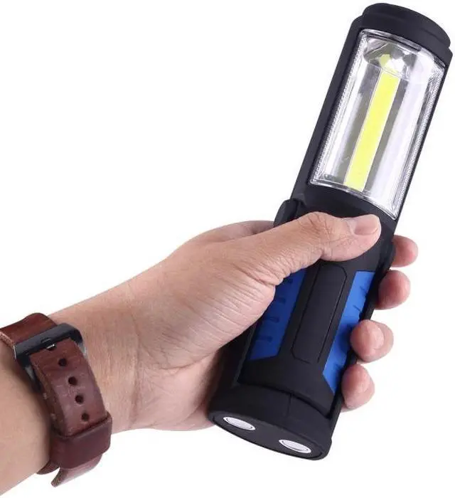 Alt view image 6 of 7 - PR5W-1 5W COB+1W F8 IP43 Waterproof White Light LED Torch Work Light , 400 LM Multi-function USB Charging Portable Emergency Work Stand Light with Magnetic & 360 Degrees Swivel Hook (Red)