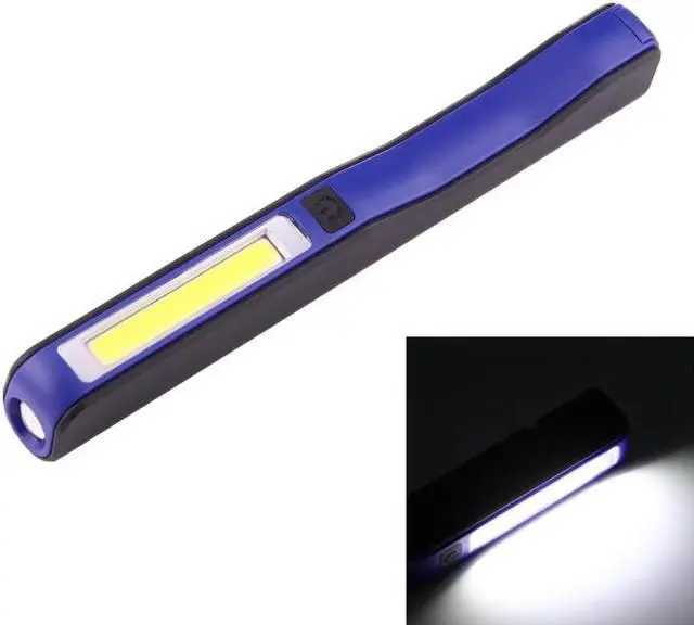 Main image of 100LM High Brightness Pen Shape Work Light / Flashlight, White Light , COB LED 2-Modes with 90 Degree Rotatable Magnetic Pen Clip (Blue) Black