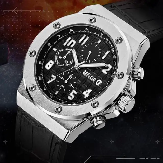 Alt view image 3 of 7 - BAOGELA 1805 Sports Quartz Men Watch Luminous Silicone Watch (Rose Shell Black Surface)