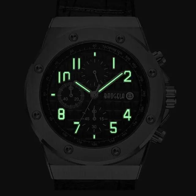 Alt view image 6 of 7 - BAOGELA 1805 Sports Quartz Men Watch Luminous Silicone Watch (Rose Shell Black Surface)