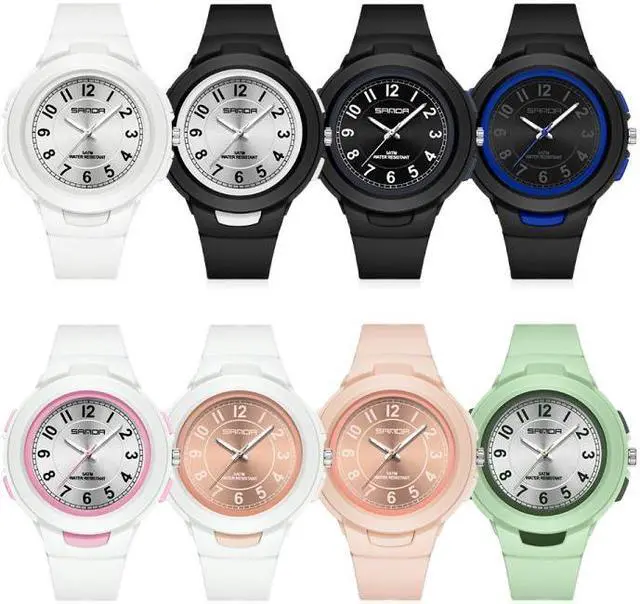 Alt view image 2 of 6 - SANDA 6095 Student Sports Waterproof Electronic Watch (White Pink)