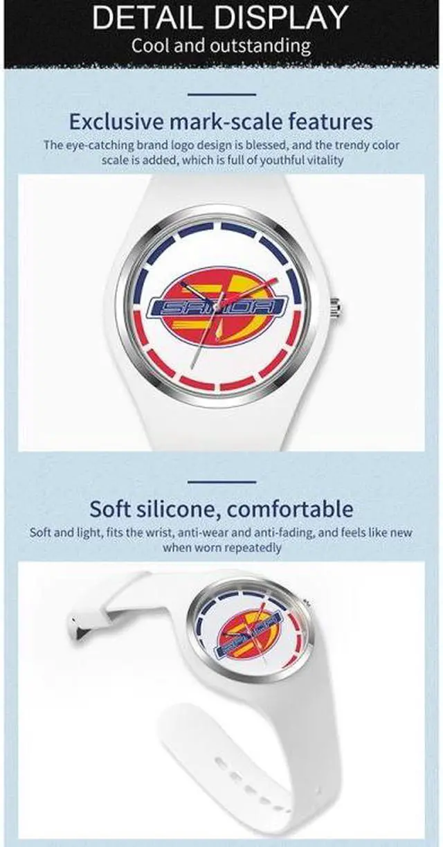 Alt view image 3 of 7 - SANDA 6077 Simple Icon Round Dial Ladies Silicone Strap Quartz Watch (White Gold Dual Mark)