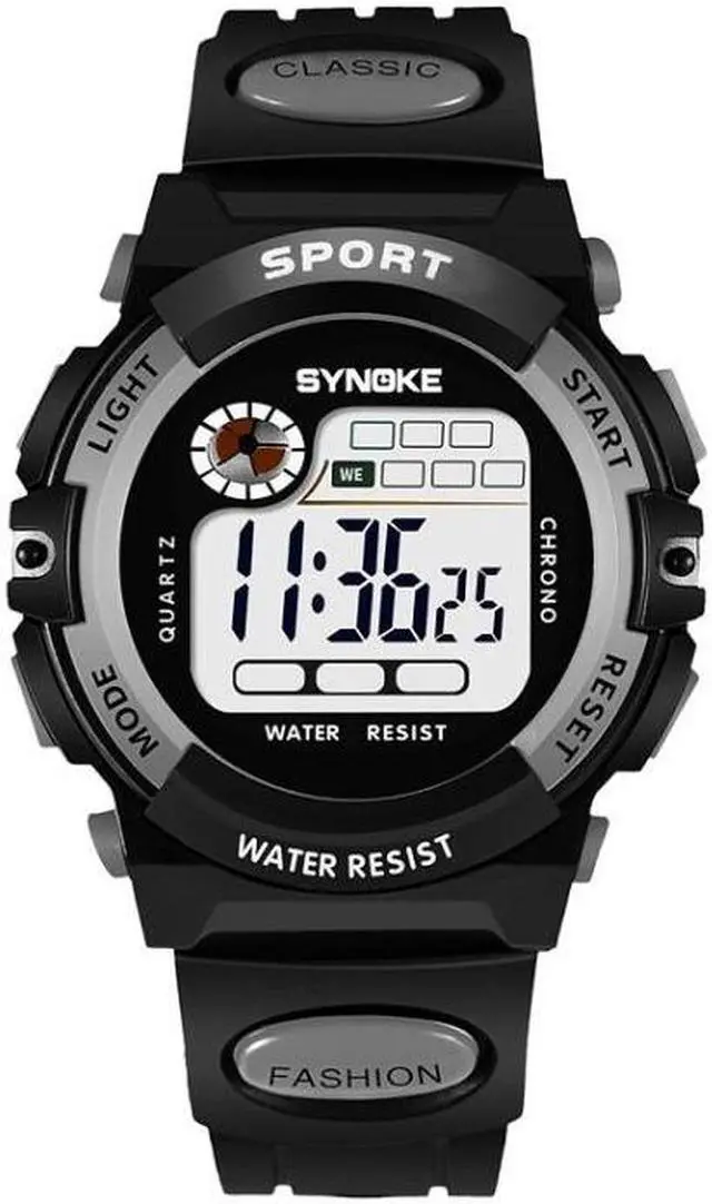 Main image of SYNOKE 99269 Children Sports Waterproof Digital Watch, Colour: Large (Gray) Large (Gray)