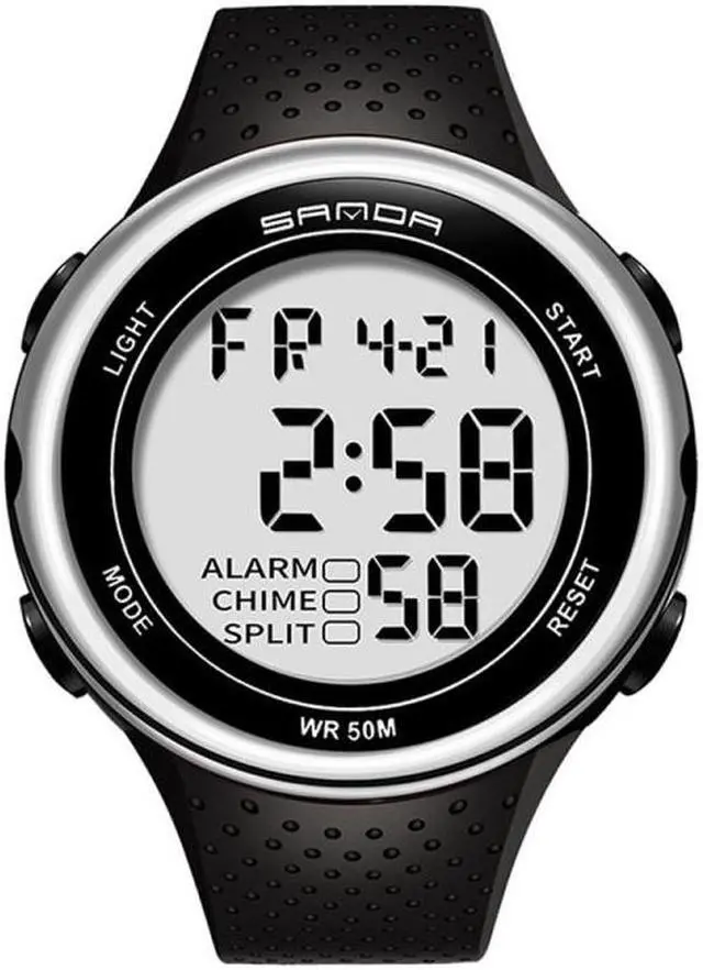 Main image of SANDA 375 Watch For Male Students Simple Casual Electronic Watch Sports Waterproof Luminous Watch (Silver)