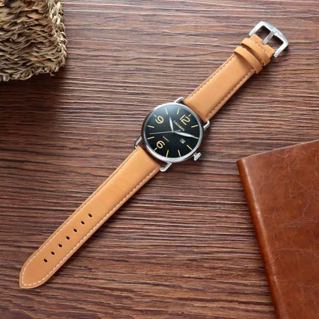 Alt view image 5 of 7 - CAGARNY 6815 Living Waterproof Round Dial Quartz Movement Alloy Case Fashion Watch Quartz Watches with Leather Band (Style 2)