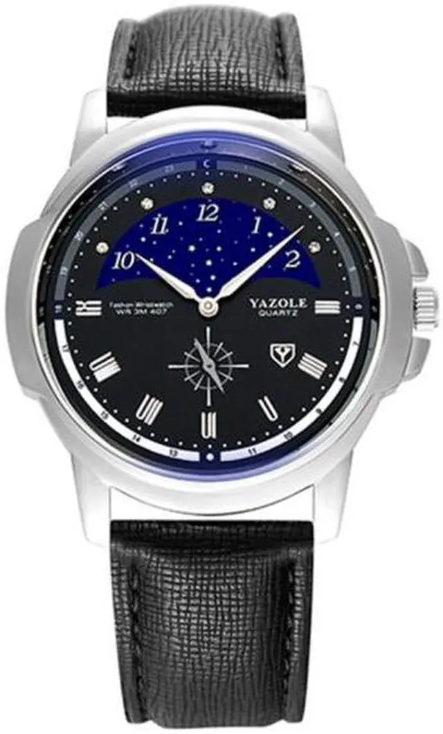 Alt view image 2 of 6 - 407 YAZOLE Men Fashion Business Leather Band Quartz Wrist Watch (Style 3)