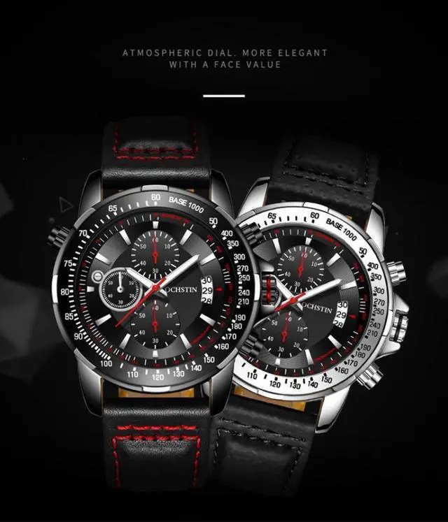 Alt view image 5 of 6 - OCHSTIN 6125B Quartz Watch Night Light Waterproof Watch Timing Multi Function Men Watch(Blue) (Blue) Black