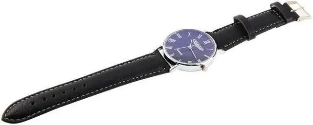 Alt view image 4 of 6 - Luminous Round Dial Retro Digital Display Men Quartz Watch with PU Leather Band (Style 5)