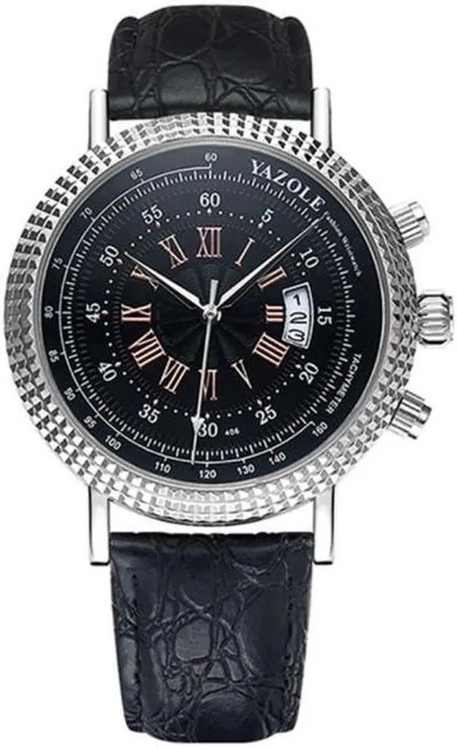 Alt view image 2 of 7 - 406 YAZOLE Men Fashion Business Leather Band Quartz Wrist Watch (Style 2)