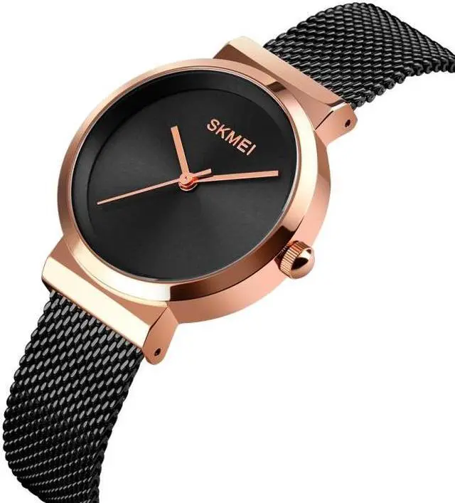 Alt view image 3 of 7 - Skmei 1595 Fashion Elegant Scale Free Steel Mesh Belt Women's Watch Waterproof Business Student Quartz Watch Female (Silver)