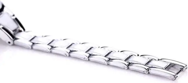 Alt view image 4 of 6 - Lvpai Round Dial Two-Color Stainless Steel Strap Bracelet Quartz Watch for Women (Silver Black)