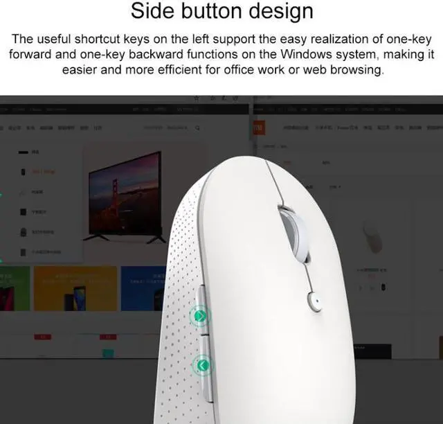 Alt view image 4 of 7 - Original Xiaomi 2.4G Wireless Bluetooth 4.2 Dual Mode Silent Mouse (Black)