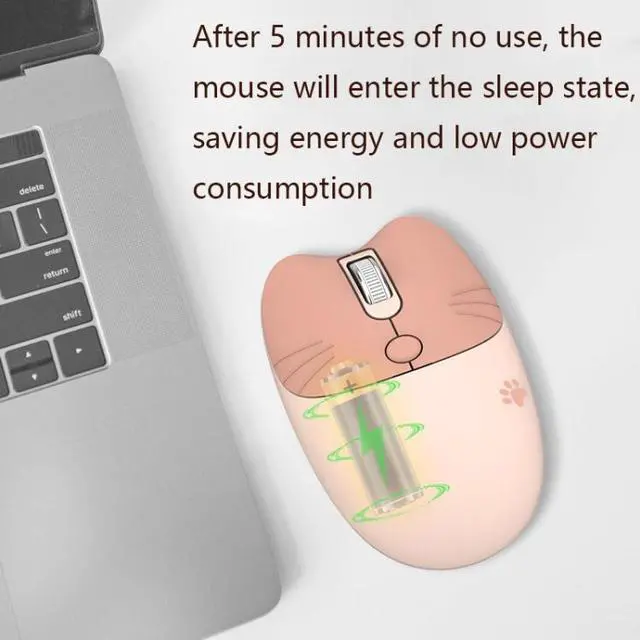 Alt view image 4 of 6 - M3 3 Keys Cute Silent Laptop Wireless Mouse, Spec: Bluetooth Wireless Version (Milk Tea) Bluetooth Wireless Version (Milk Tea)