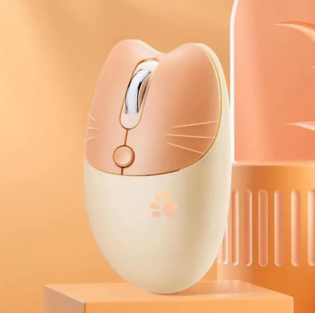 Alt view image 3 of 6 - M3 3 Keys Cute Silent Laptop Wireless Mouse, Spec: Bluetooth Wireless Version (Milk Tea) Bluetooth Wireless Version (Milk Tea)