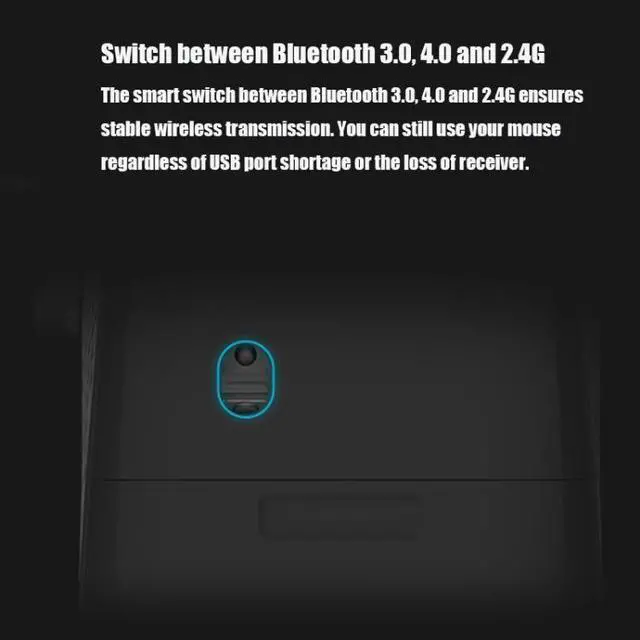 Alt view image 4 of 6 - Rapoo M100G 2.4GHz 1300 DPI 3 Buttons Office Mute Home Small Portable Wireless Bluetooth Mouse (Dark Gray)