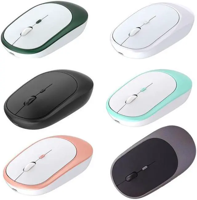 Alt view image 2 of 7 - M030 4 Keys 1600DPI Laptop Office Mute Mouse, Style: Double Mode (Black) Double Mode (Black)