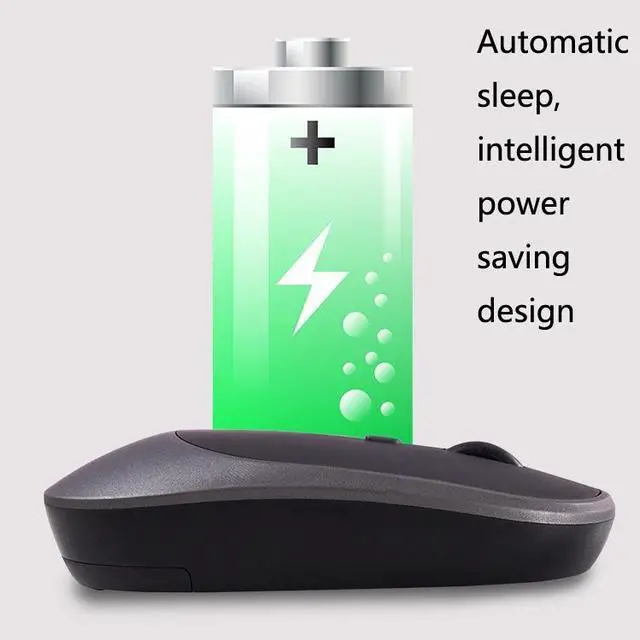 Alt view image 4 of 7 - M030 4 Keys 1600DPI Laptop Office Mute Mouse, Style: Double Mode (Black) Double Mode (Black)