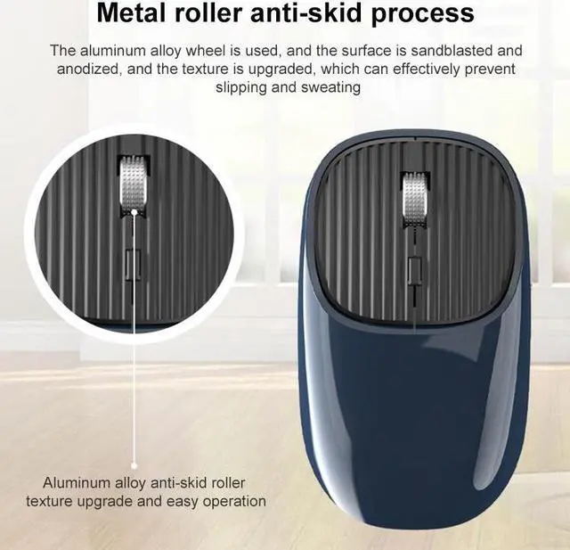 Alt view image 5 of 5 - MKESPN SXS-5600 Type-C Rechargeable 2.4G Wireless Mouse (Cyan)