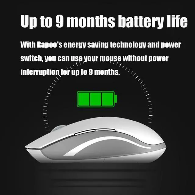Alt view image 4 of 7 - Rapoo 7200M 1600 DPI 6 Buttons 2.4GHz Wireless Bluetooth 4.0 Multi-modes Mouse Notebook Office Mute Mouse (Dark Gray)