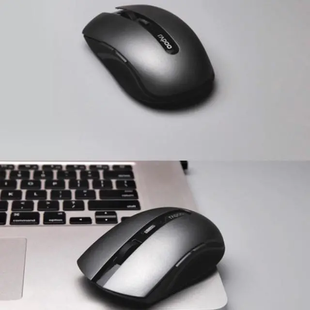 Alt view image 6 of 7 - Rapoo 7200M 1600 DPI 6 Buttons 2.4GHz Wireless Bluetooth 4.0 Multi-modes Mouse Notebook Office Mute Mouse (Dark Gray)