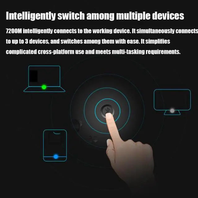 Alt view image 7 of 7 - Rapoo 7200M 1600 DPI 6 Buttons 2.4GHz Wireless Bluetooth 4.0 Multi-modes Mouse Notebook Office Mute Mouse (Dark Gray)