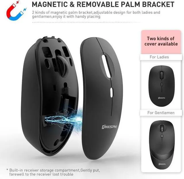 Alt view image 4 of 7 - MKESPN 859 2.4G Wireless Mouse (Black)