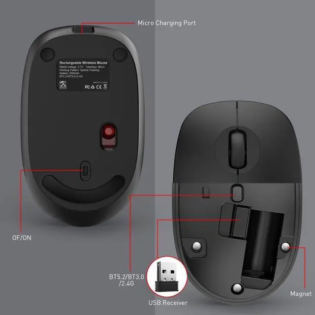 Alt view image 6 of 7 - MKESPN 859 2.4G Wireless Mouse (Black)