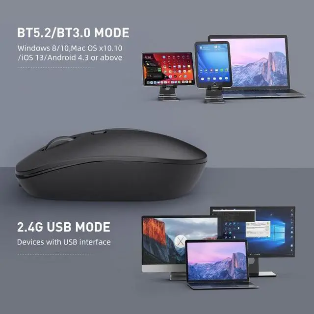 Alt view image 7 of 7 - MKESPN 859 2.4G Wireless Mouse (Black)