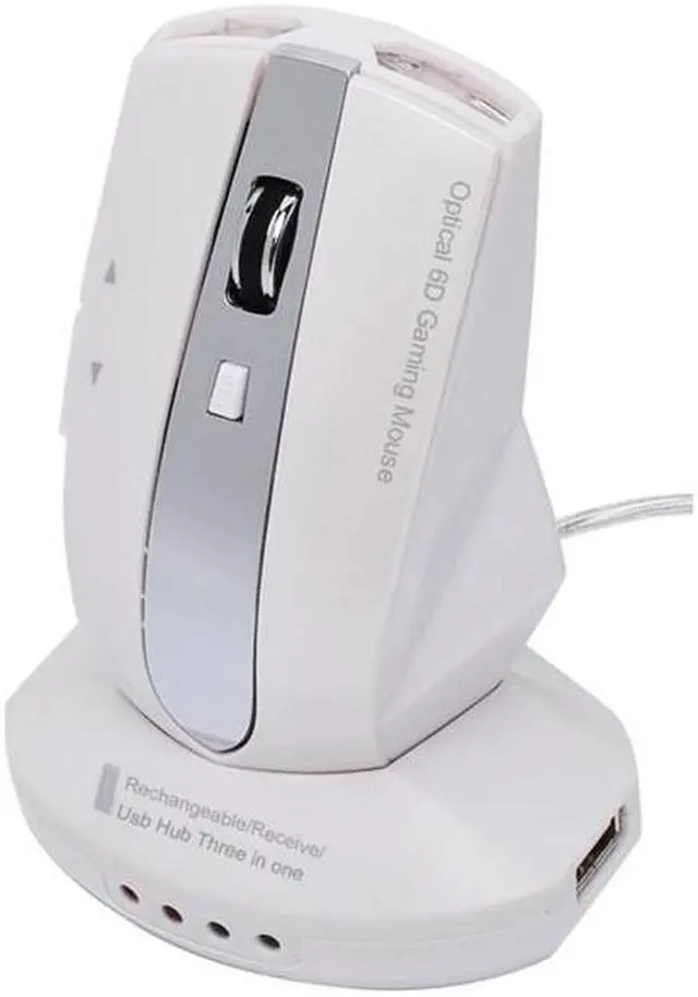 Main image of M-011G 2.4GHz 6 Keys Wireless Charging Mouse Office Game Mouse (Pearl White)